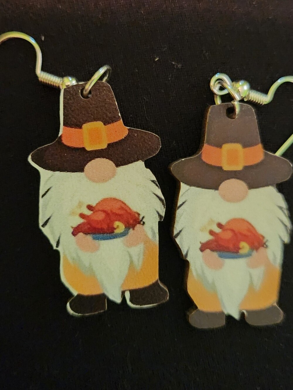 🎉 Thanksgiving Themed Wooden Gnome Earrings